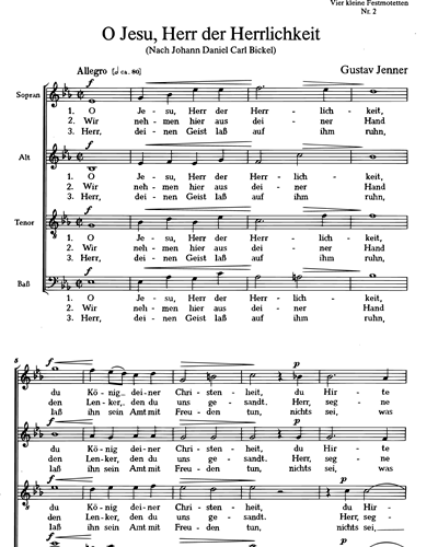 Vier kleine Festmotetten — Gustav Jenner
