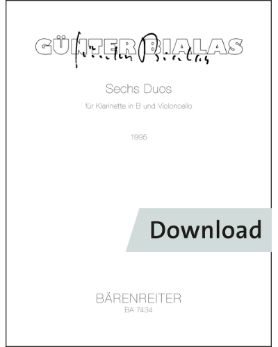 Sechs Duos für Klarinette in B und Violoncello — Günter Bialas