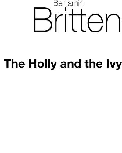 The Holly and the Ivy — 布里顿
