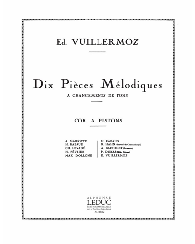 Ten Melodic Pieces with Modulations — Edouard Vuillermoz