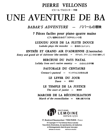 Une Aventure de Babar — Pierre Vellones