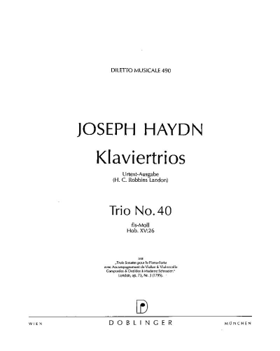 Piano Trio No. 40 in F-sharp minor, Hob. XV:26 — Joseph Haydn