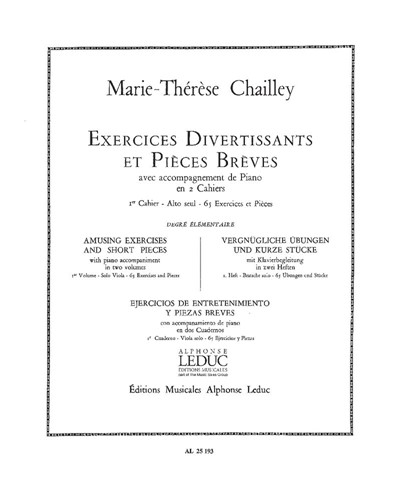 Amusing Exercises and Short Pieces, Vol. 1 — Marie-Thérèse Chailley