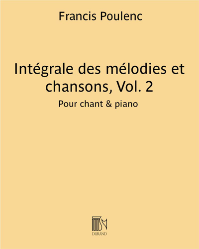 Intégrale des mélodies et chansons Vol. 2 — 普朗克
