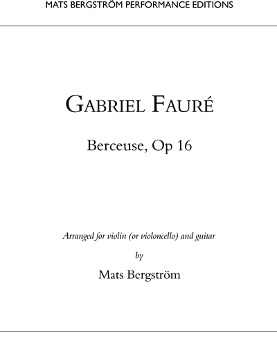 Berceuse, op. 16 — 福雷