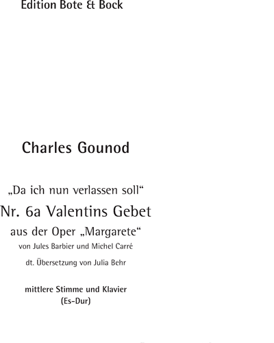 Valentin's Prayer in E-flat major — 古诺