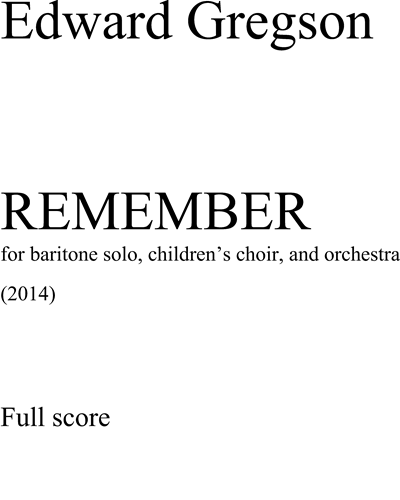 Remember — Edward Gregson