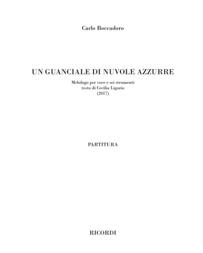 Un guanciale di nuvole azzurre — Carlo Boccadoro