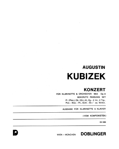 Concerto, op. 9 — Augustin Kubizek