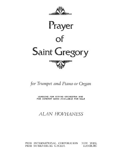 Prayer of Saint Gregory — 阿兰·霍夫哈奈斯