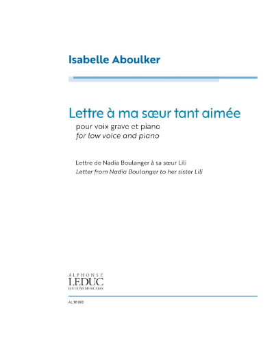 Lettre à ma soeur tant aimée — Isabelle Aboulker