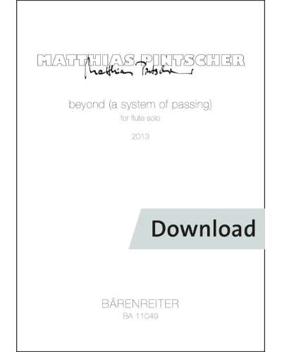 beyond (a system of passing) — Matthias Pintscher