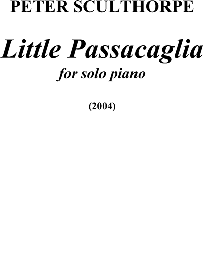 Little Passacaglia, op. 336 — Peter Sculthorpe