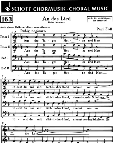 An das Lied — Paul Zoll
