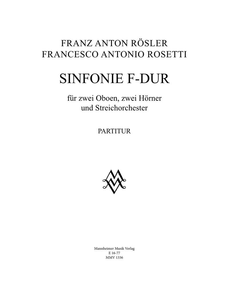 Symphony in F major — Franz Anton Rösler