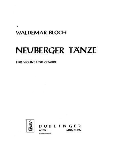 Neuberger Tänze — Waldemar Bloch