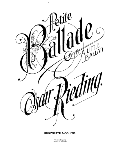 Petite Ballade for Violin and Piano — 里丁