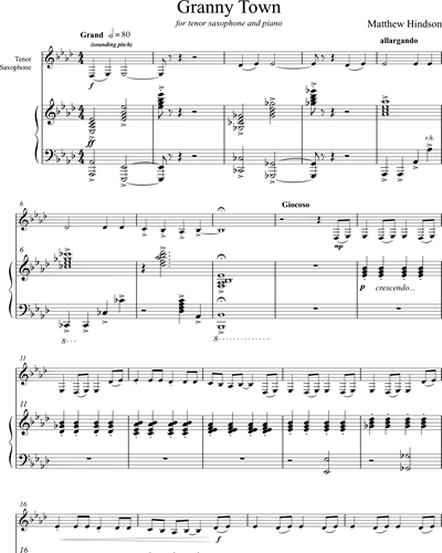 Granny Town (Saxophone) — Matthew Hindson