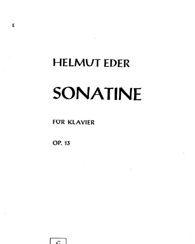 Sonatina — Helmut Eder