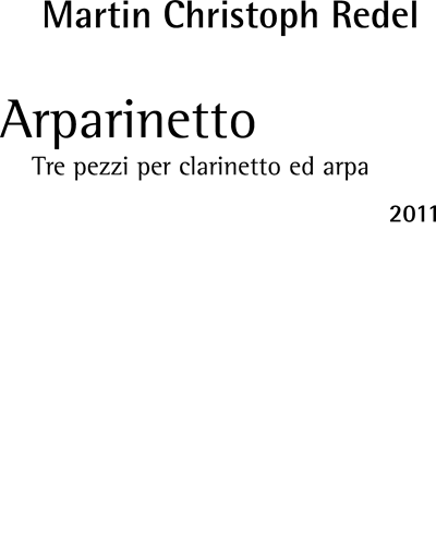 Arparinetto, op. 71 — Martin Christoph Redel