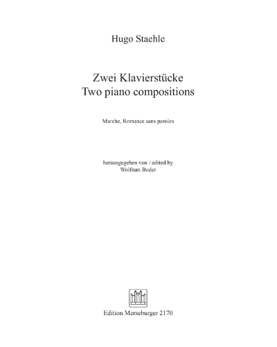Two Piano Compositions — Hugo Staehle