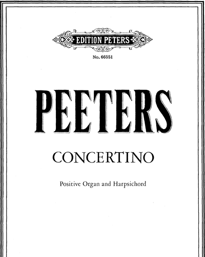 Concertino Op.122 for Positive Org & Cem — Flor Peeters
