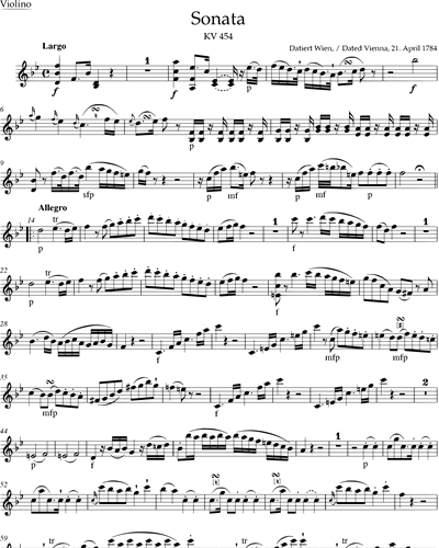 Sonatas for Piano and Violin K. 454, 481, 526, 547 — 莫扎特