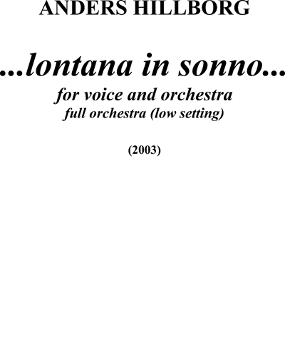 ...lontana in sonno... (Low Version) — Anders Hillborg