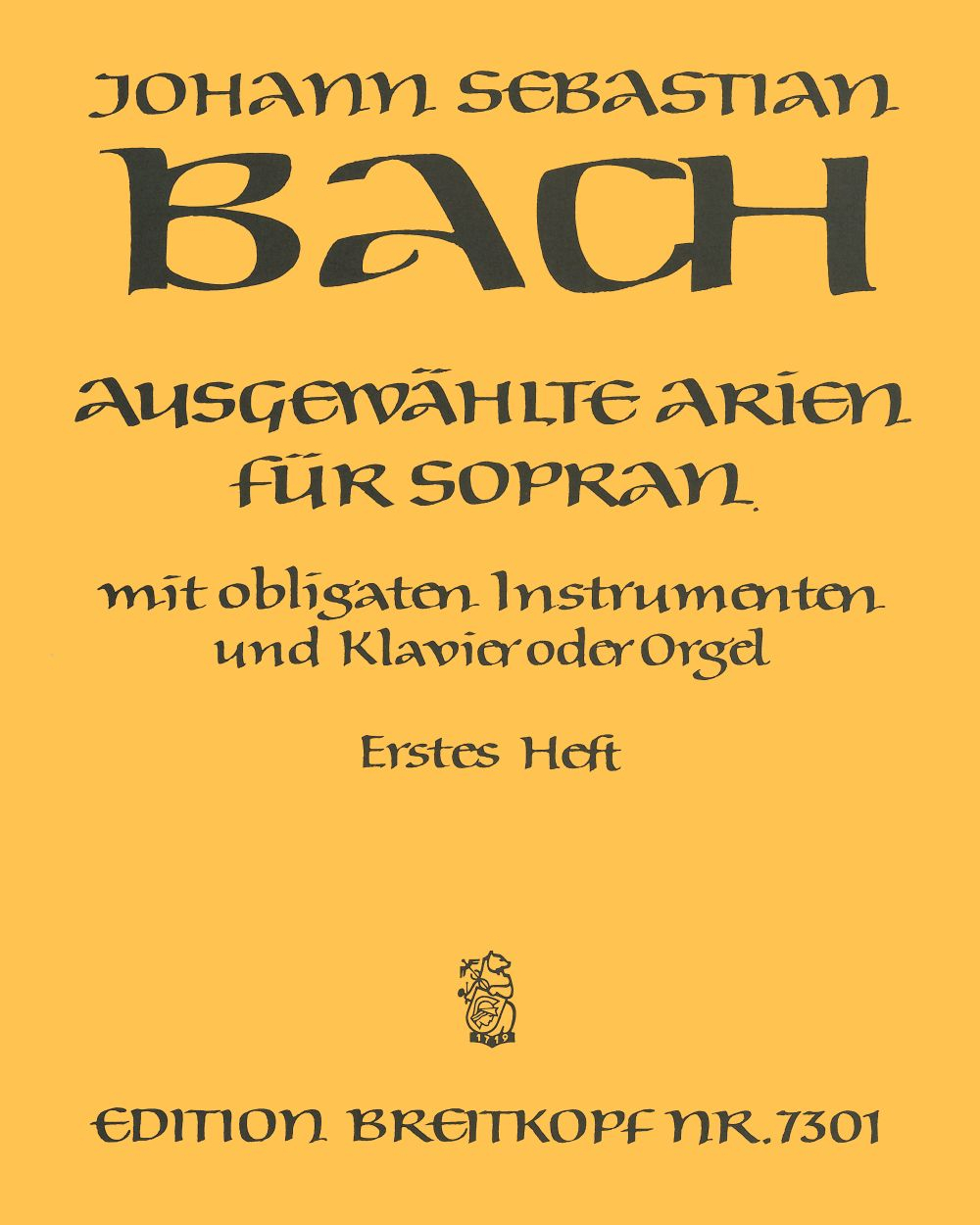 Selected Arias for Soprano - Volume 1 — Johann Sebastian Bach