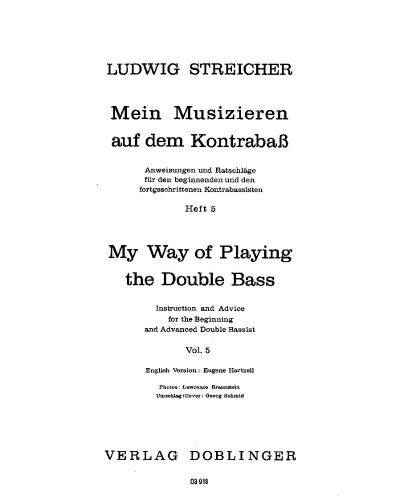 My Music Making on the Double Bass, Book 5 — Ludwig Streicher