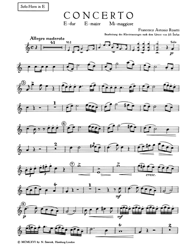 Horn Concerto in E major — Antonio Rosetti