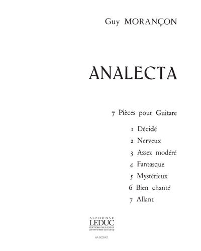 Analecta — Guy Morançon