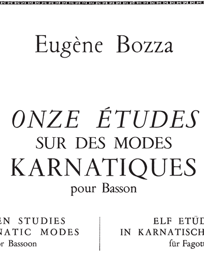 11 Études sur des Môdes Karnatiques — 欧仁·博扎