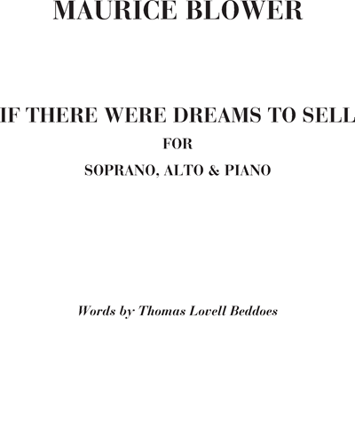 If there were dreams to sell — Maurice Blower