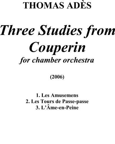 Three Studies from Couperin — 托马斯·阿德斯