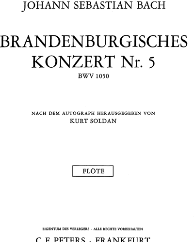 Brandenburg Concert 5 Flute Solo — 巴赫