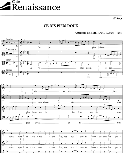 Ce ris plus doux — Antoine De Bertrand