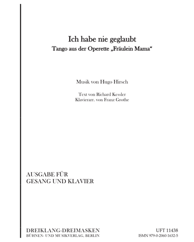 Ich habe nie geglaubt — Hugo Hirsch