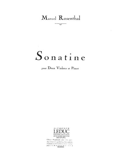 Sonatine — Manuel Rosenthal