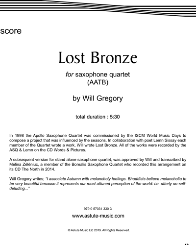Lost Bronze — Will Gregory