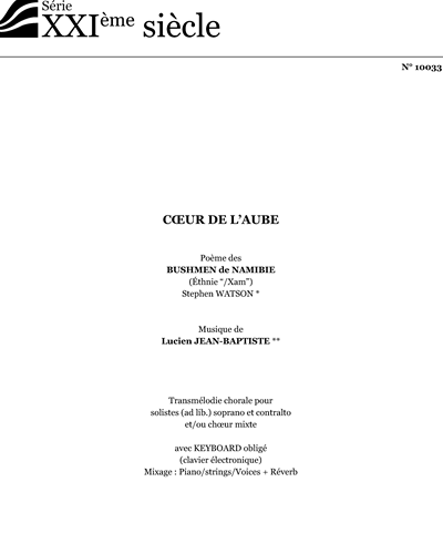 Coeur de l'aube — Lucien Jean-Baptiste