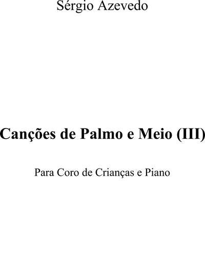 Canções de Palmo e Meio, Vol. 3 — Sérgio Azevedo