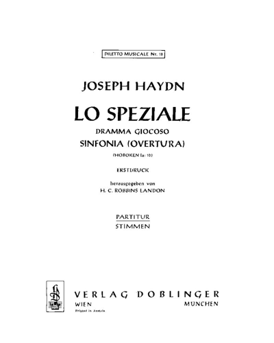 Overture to 'Lo Speziale', Hob. Ia:10 — 海顿