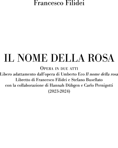 Il nome della rosa — Francesco Filidei