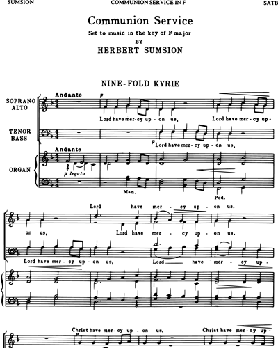Communion Service in F — Herbert Sumsion
