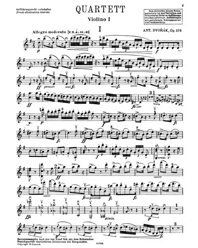String Quartet in G, op. 106 — Antonín Dvořák