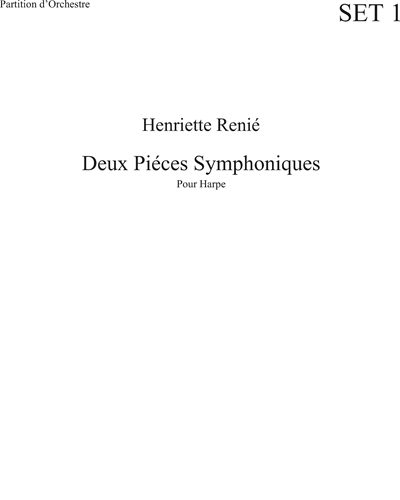 Deux Pièces Symphoniques, pour harpe — Henriette Renié