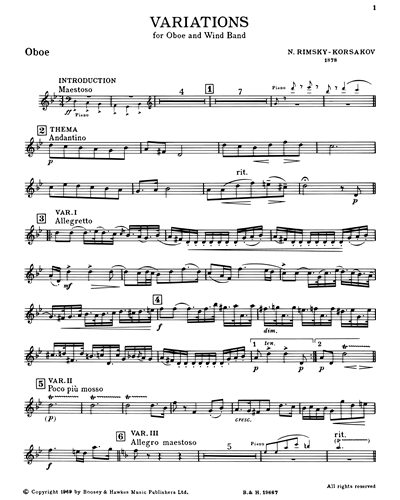 Variations for Oboe and Wind Band — Nikolai Rimsky-Korsakov