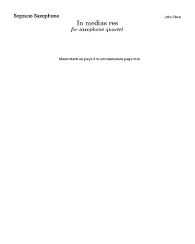 In medias res (I) — Lyle Chan