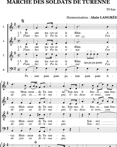 Marche des soldats de Turenne - Langrée — Alain Langree